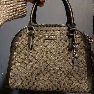 Nine West Black and Gray Satchel Bag